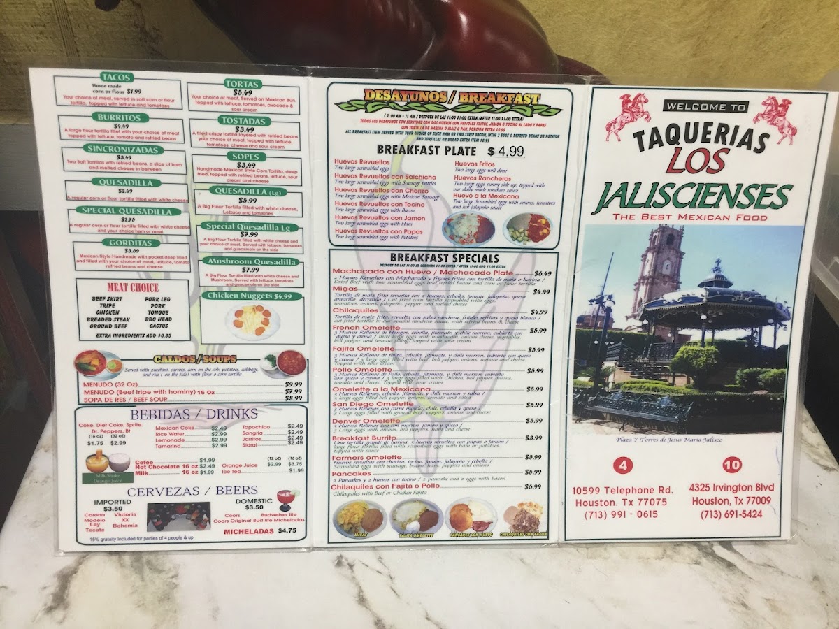 Taqueria Los Jaliscienses Menu - Image 1